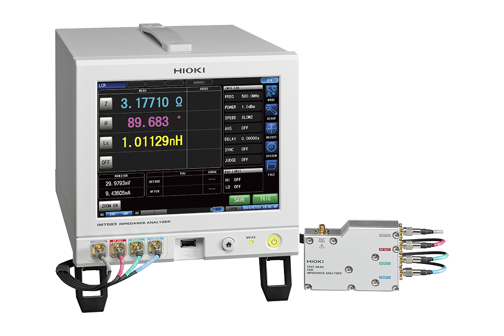 Hioki IM7583 impedance analyzer and test head